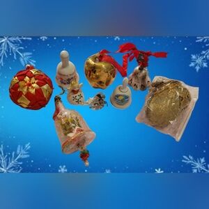 VINTAGE LOT CHRISTMAS ORNAMENTS ~ BELLS ~ SWAROVSKI
